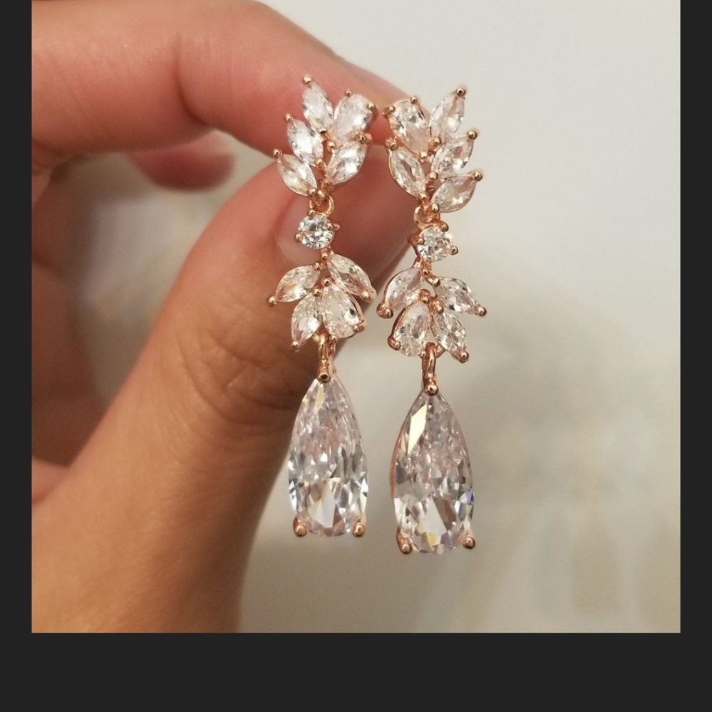 Marquise Crystal Bridal Drop Earrings